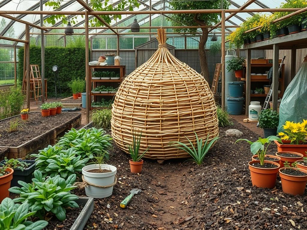 Straw Bee Skep Weaving