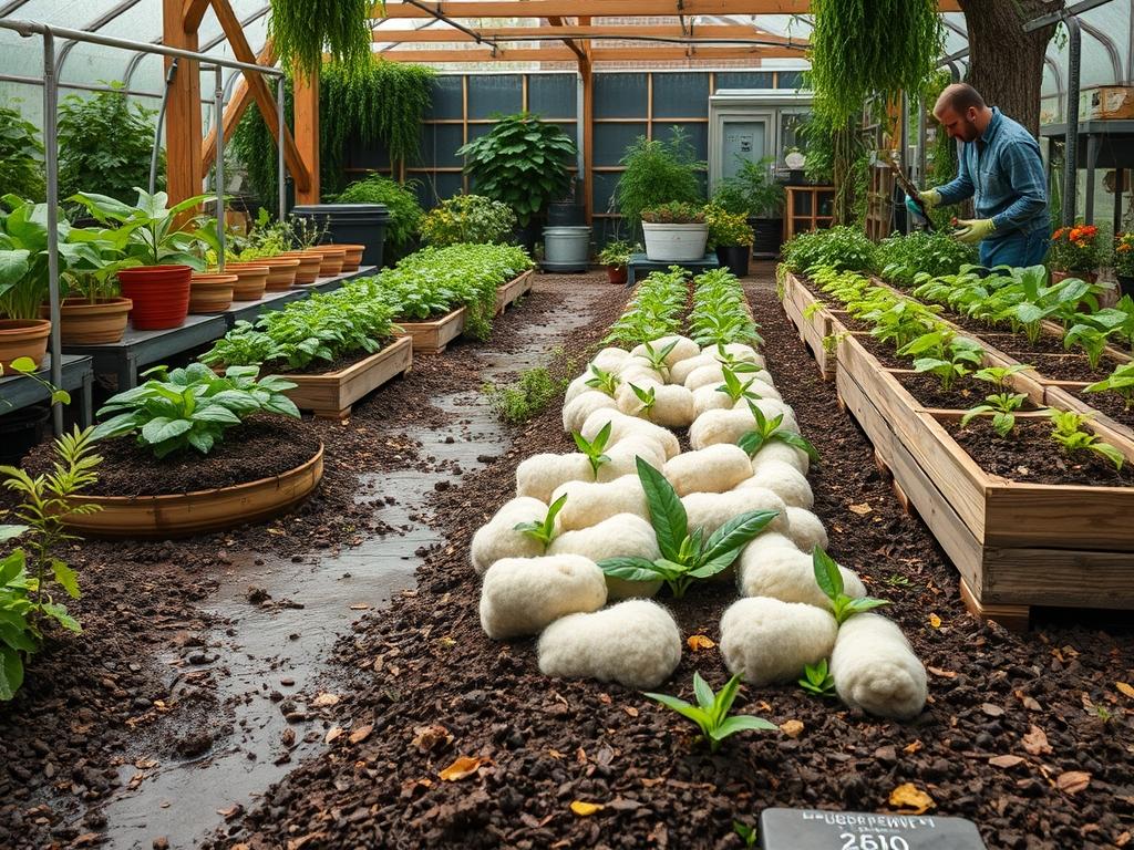 Using Sheep Wool Mulch